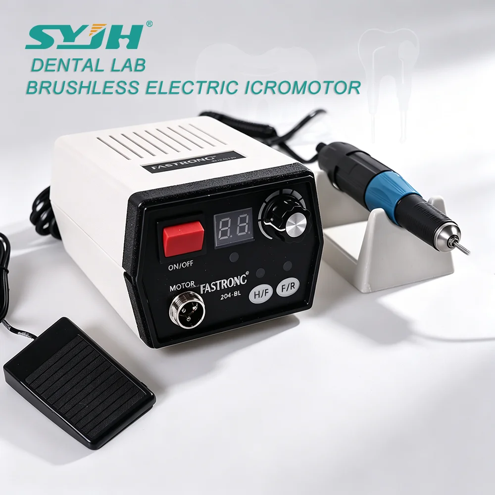 SYJH Dental Brushless Micromotor Polishing Kit 204 Motor 102LN Handle E‑TYPE 40000 RPM Dentistry Lab Grinder Polisher Equipment