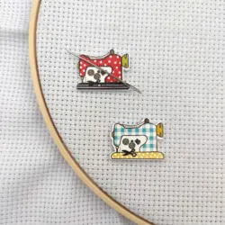 Needle Minders Wood 재봉틀 바늘 홀더 자수 자석 바늘 키퍼 바늘 Minder 크로스 스티치 바느질 작업, 2 피스