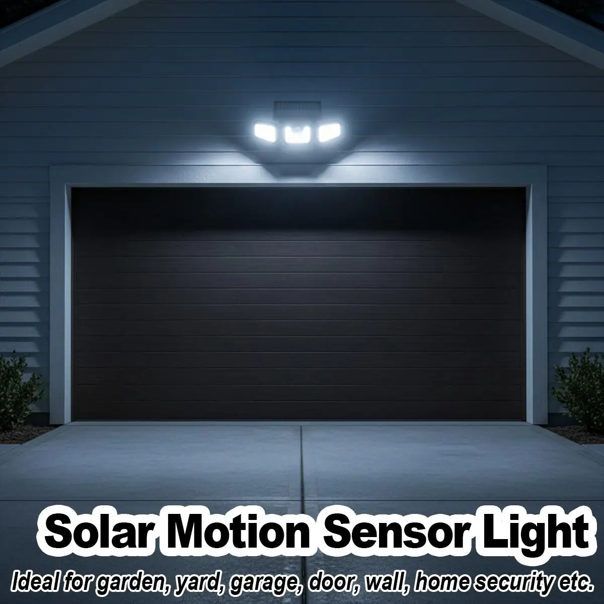 

3-Head Rotatable Solar Wall Light 1200mAh 270 Degree Dual Battery PIR Sensor Garage Fixture Yard Spotlight Street Style Home Led