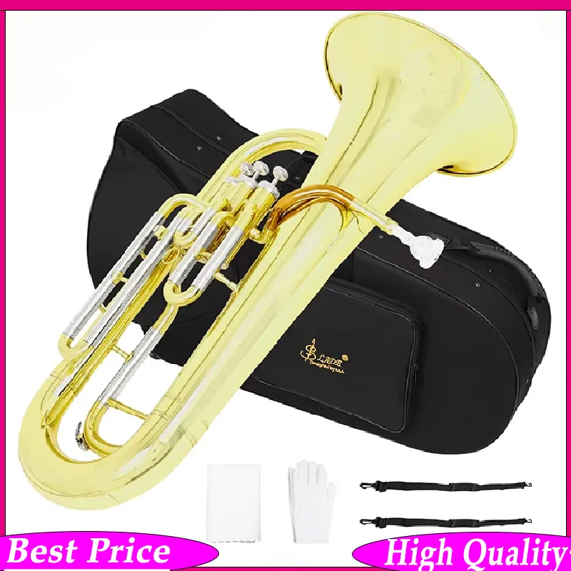 

Профессиональный баритон-горн SLADE, си-бемоль, лакированный, золотой, тенор-горн, высококачественный латунный инструмент для музыкантов