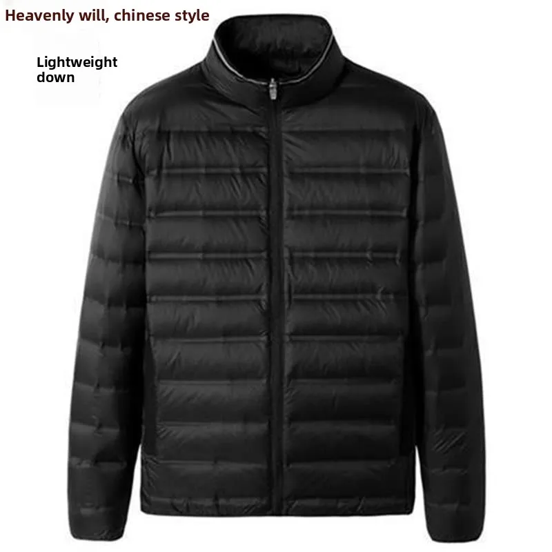 Masculino plus size leve acolchoado algodão jaet gola casual casaco de inverno fino fce outerwear ort tecido de náilon
