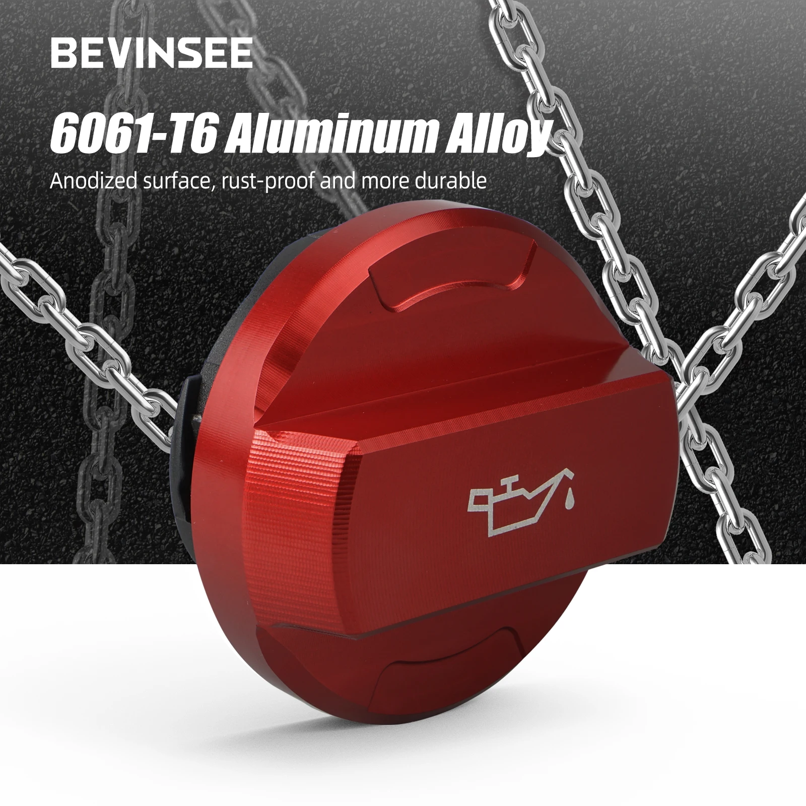 BEVINSEE 엔진 오일 필러 캡, 아우디 A1 A3 S3 Q3, 폭스바겐 골프 MK7 MK7.5 GTI R, 06K103485C 06K103485A 교체