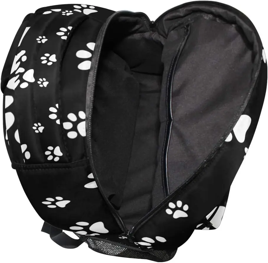 Zaino Animale Cucciolo di cane Stampa zampa Borsa da scuola per adulti Borsa da college casual Borsa da viaggio con cerniera Zaino da trekking Zaino a spalla