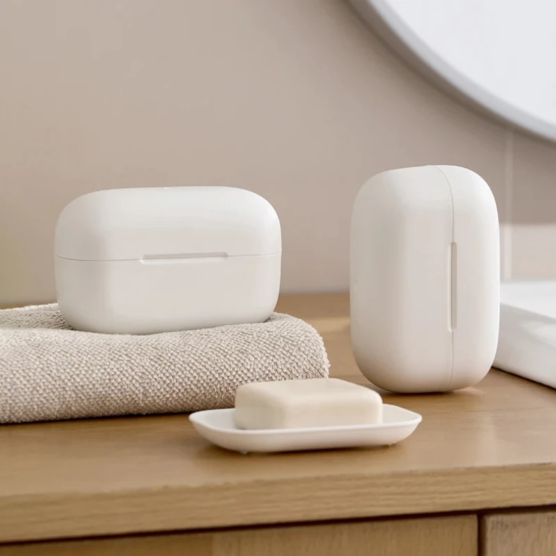 

Mini Soap Storage Box Portable Travel Storage Tool Household Creative Simple Sealed Soap Box with Lid Drain Bathroom Products