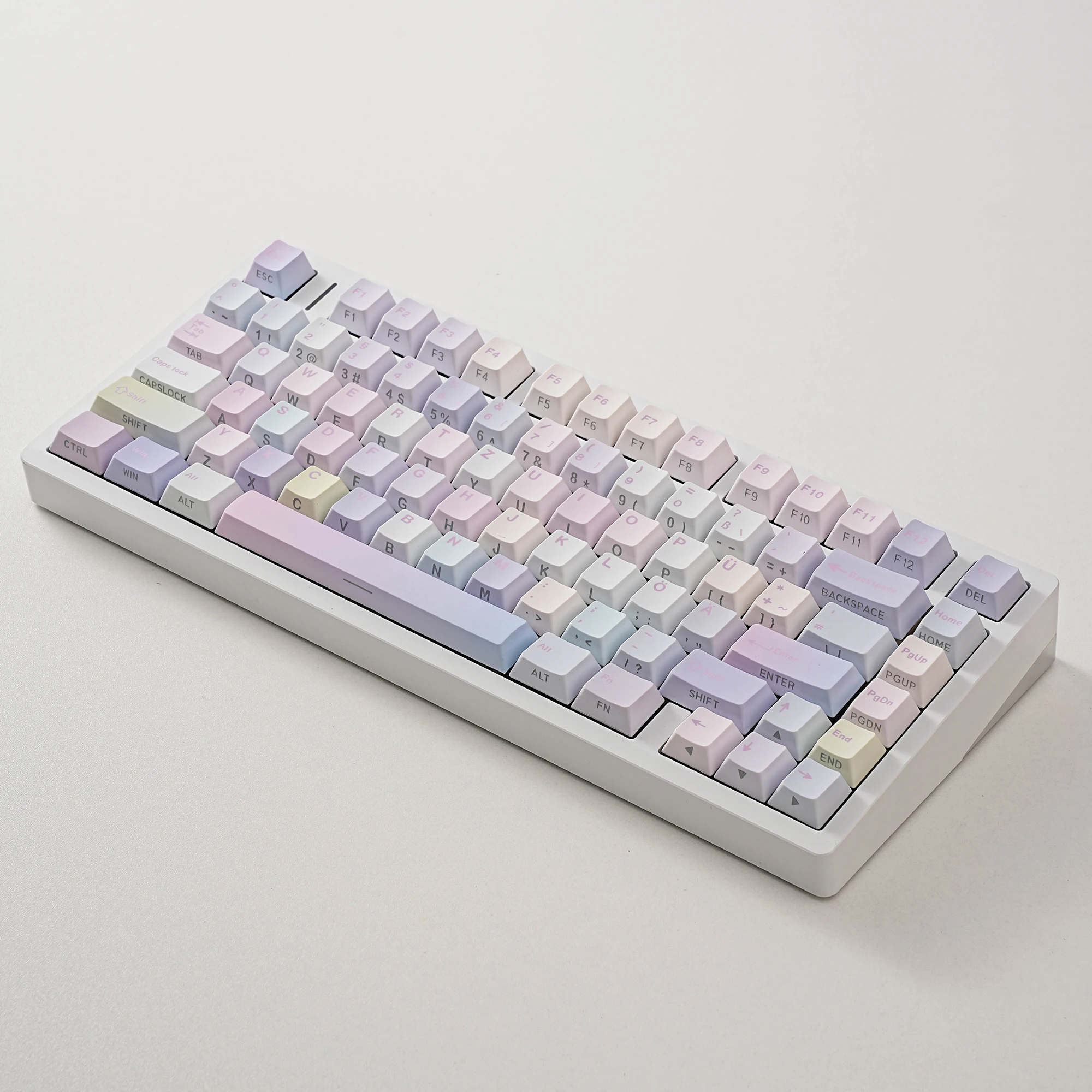ISO German Keycaps QWERTZ PBT Cherry Dye-subbed Keycap Shine Through Side Letters Gradient Color For Mechanical Keyboard Custom