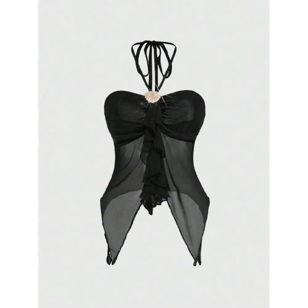 2026 New Trendy Versatile Neck Hanging Ribbon Cross border Fashion Sexy Tank Top