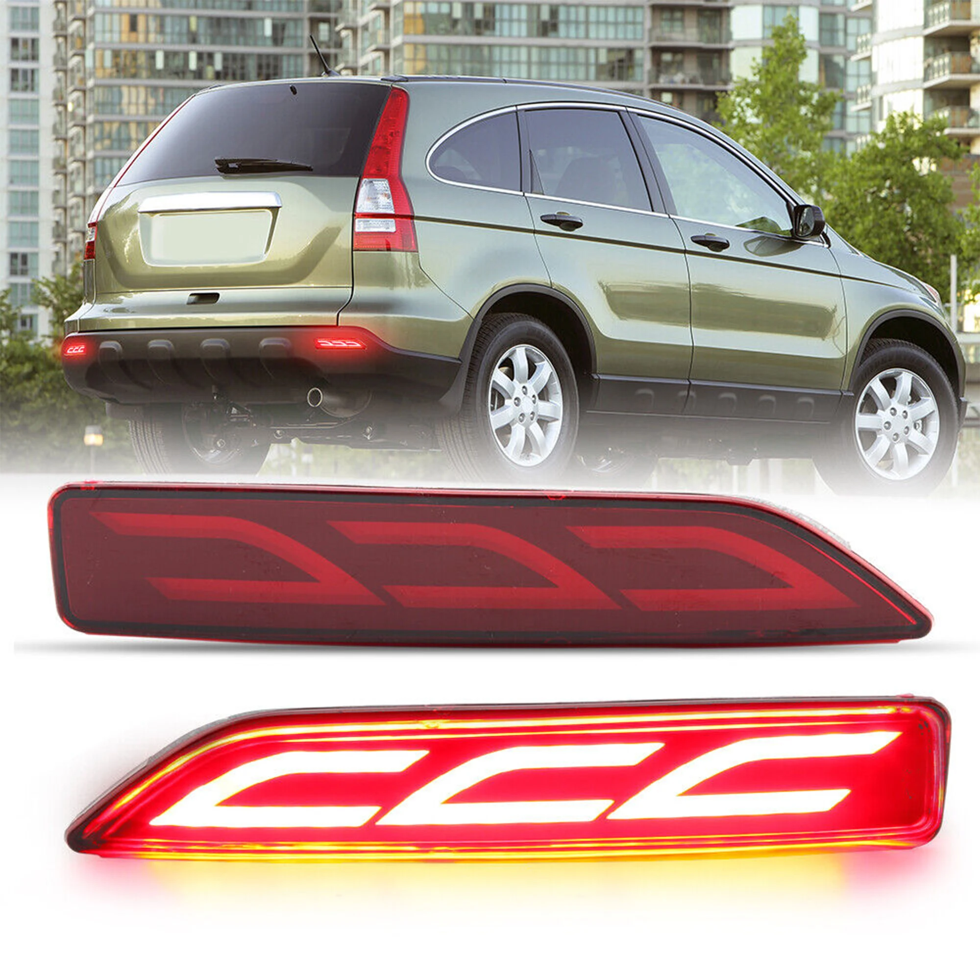 For Honda CRV 2007 2008 2009 LED Rear Bumper Light Tail Brake Warning Stop Signal Reflector Fog Lamp Car Accessories