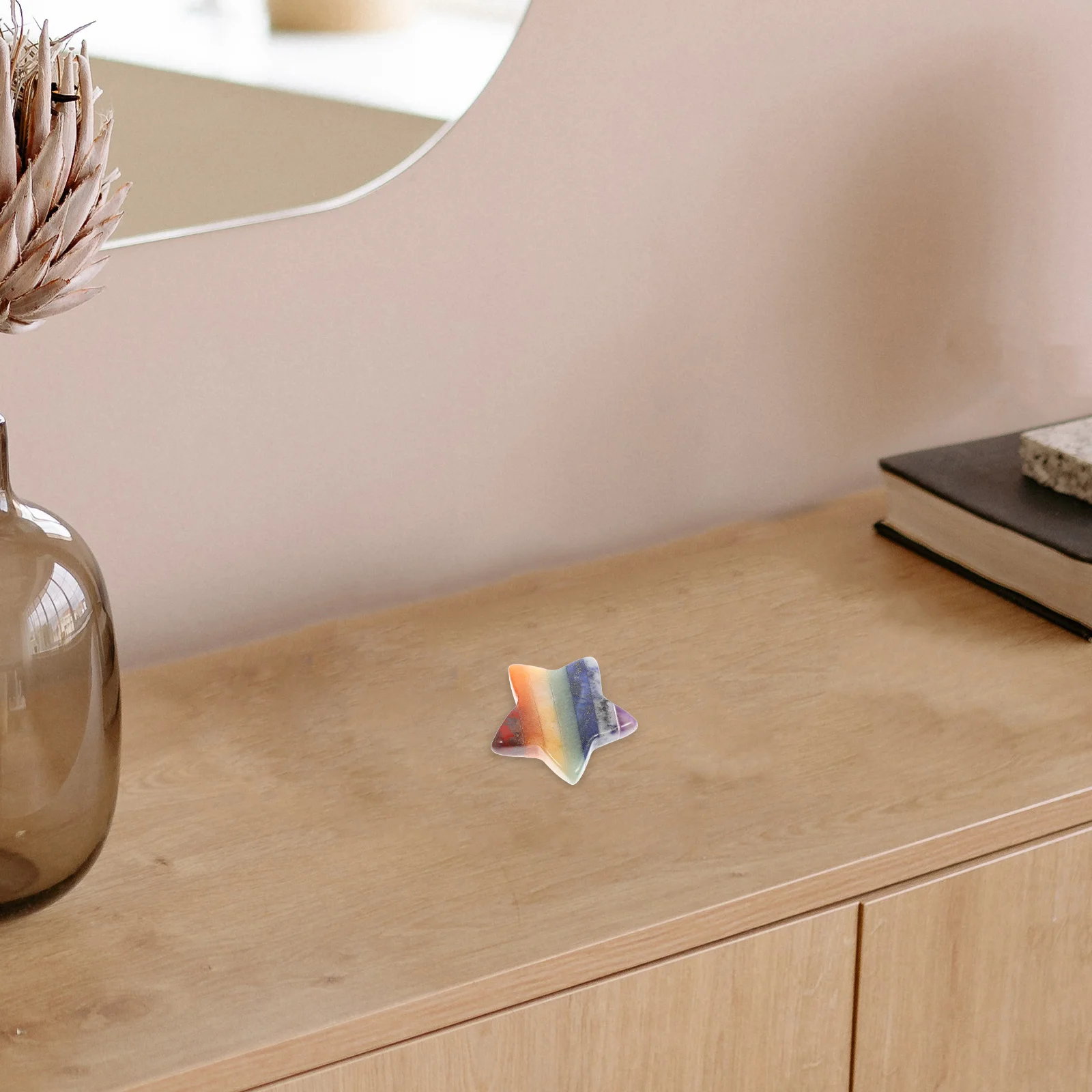 

Creative Crystal Star Decor Home Desktop Five-Pointed Star Ornament Material Exquisite Craft Bright Color Natural