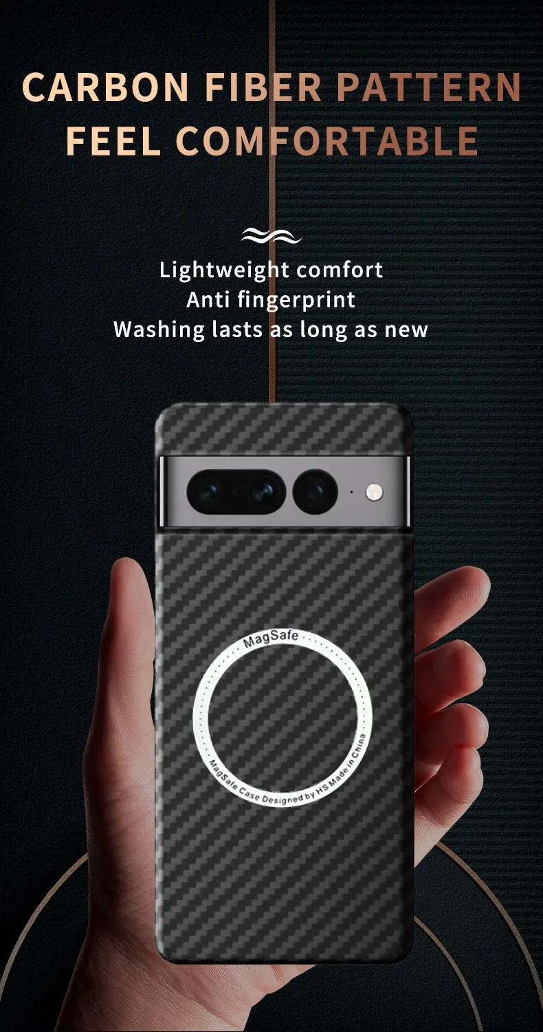 2025 New Luxury Carbon Fiber Texture Pattern Magnetic Ultra Slim Case For Google Pixel 8 9 10 Pro Matte MagSafe Ring Armor Cover