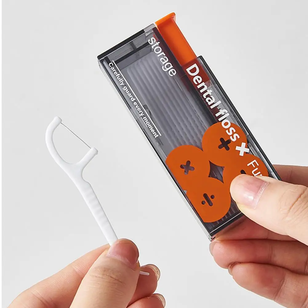 Automatic Dental Floss Dispenser Portable Floss Stick Case One-Touch Storage Box For Office Travel Oral Hygiene Dental Care Tool