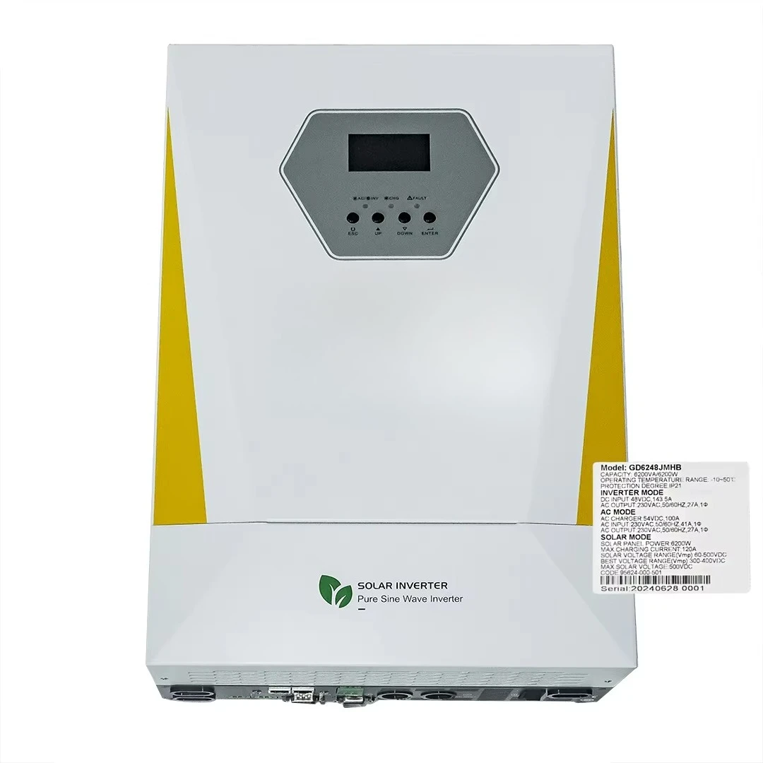 Hybrid Inverter 6.2kw Grid Connected Inverter 6200w Off-Grid Solar Inverter 6.2kw with 100A  Solar Controller for Off-Grid