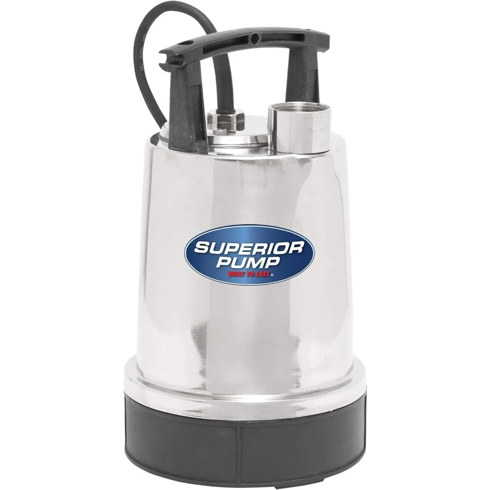 High quality 91592 Stainless 1/2 HP Steel Utility Pump.5 Continuous duty,thermally protected split capacitor motor Fast shipping