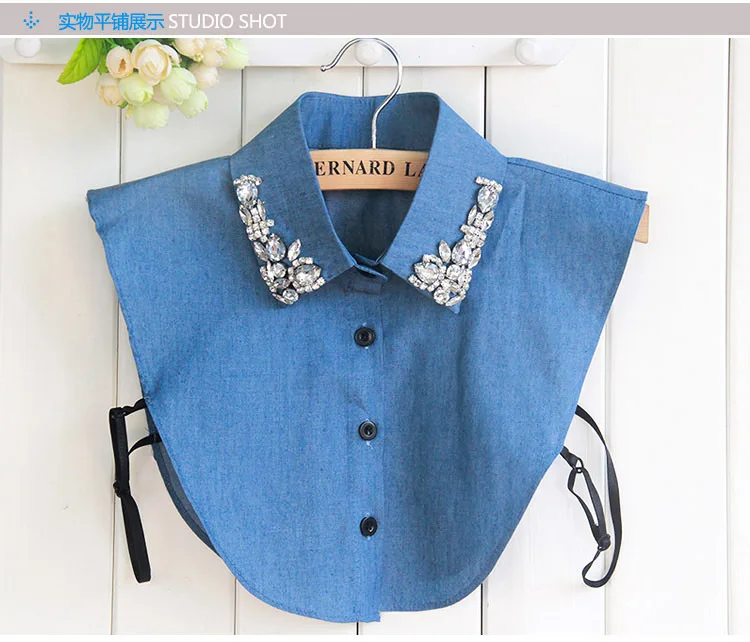 Linbaiway Women Shirt Fake Collar Female Detachable Collar False Collar Lapel Blouse Top Sweater Neckwear Clothes Accessories