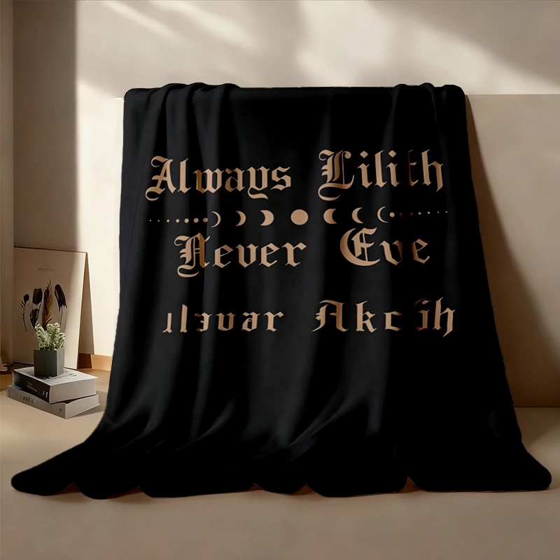 Always Lilith Never Eve Warm Blanket, Empowerment Soft Blanket, Goth Witchy, Feminist Witch