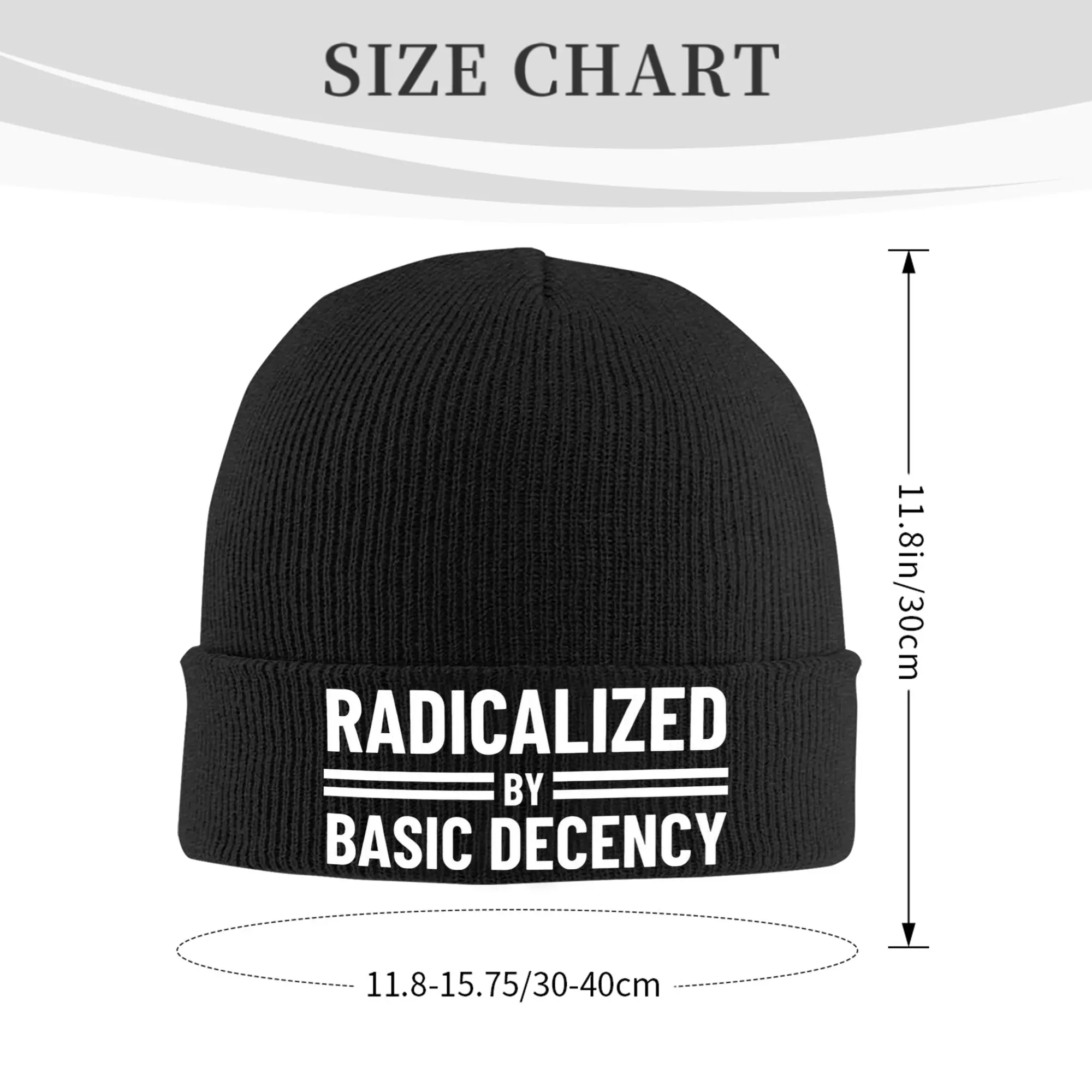 Radicalized by Basic Decency Knitted Caps Women's Men's Beanie Winter Hats Acrylic Peace Hip Hop Melon Cap ,
