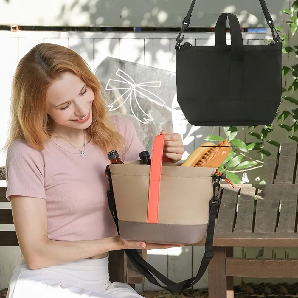 With Handle Lunch Box Bag Thickened Adjustable Straps Food Thermal Tote Large Capacity Waterproof Portable Food Organizer Bag