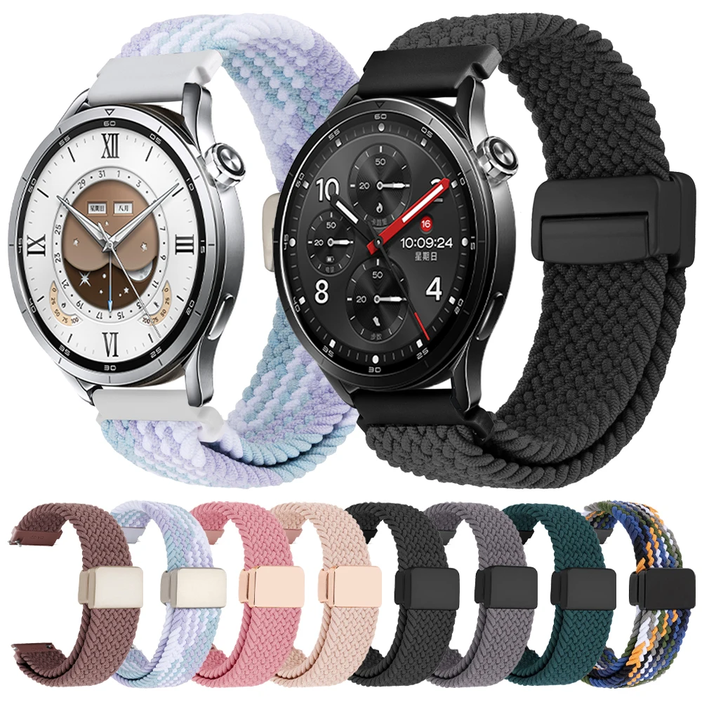 Correa de nailon con cierre magnético de 20 y 22mm para Xiaomi Watch S5 S4 S3 S2 S1/Mi Watch 2 Pro Amazfit GTR 4/3/2e GTS 4/2 mini, pulsera tejida