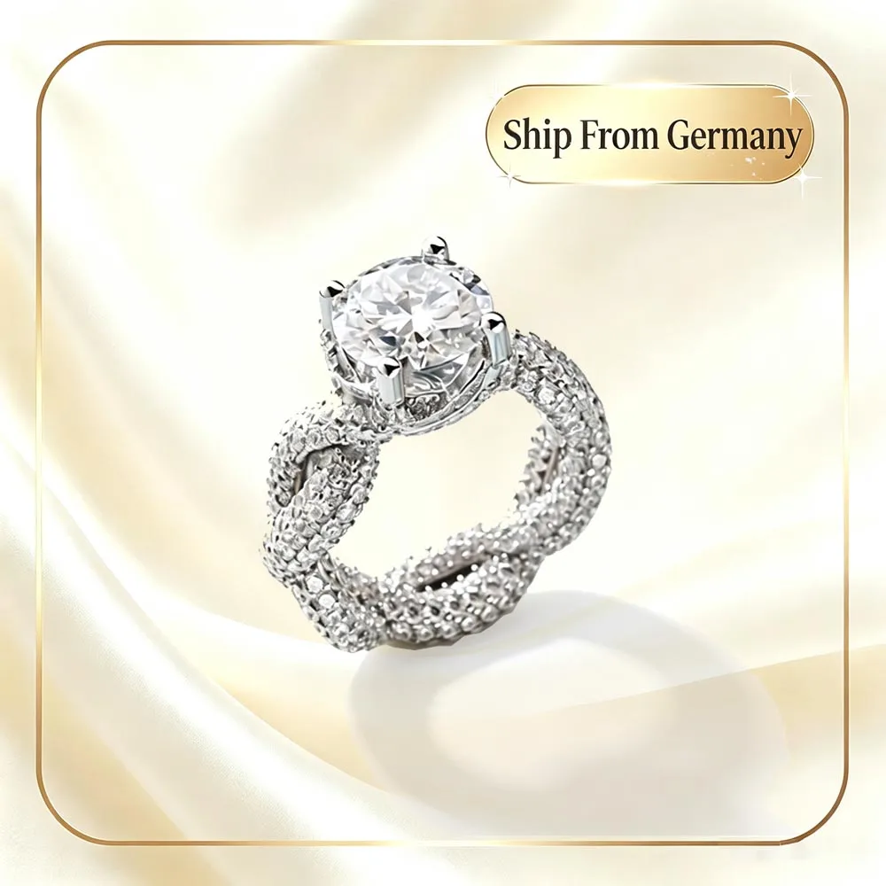 5 Carat D Color Moissanite Rings Sparkling S925 Silver D VVS1 Lab Diamond Moissanita Hip Hop Luxury Wedding Ring Accessories GRA 925 Sterling Silver Fine Jewelry Gifts For Couples Wife Men Women Boys Girls Friends Ship From US