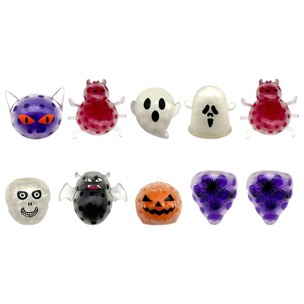 

10 Pcs Bubble Big Elastic Halloween Ball Dumpling Fun Toys 5x45cm Stress Bulk Balls