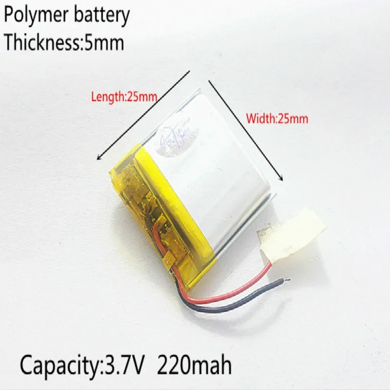 3.7 فولت 220 مللي أمبير 502525   خلايا بطارية ليثيوم بوليمر ليثيوم بو ليثيوم أيون قابلة لإعادة الشحن لـ Mp3 MP4 MP5 GPS المحمول بلوتوث