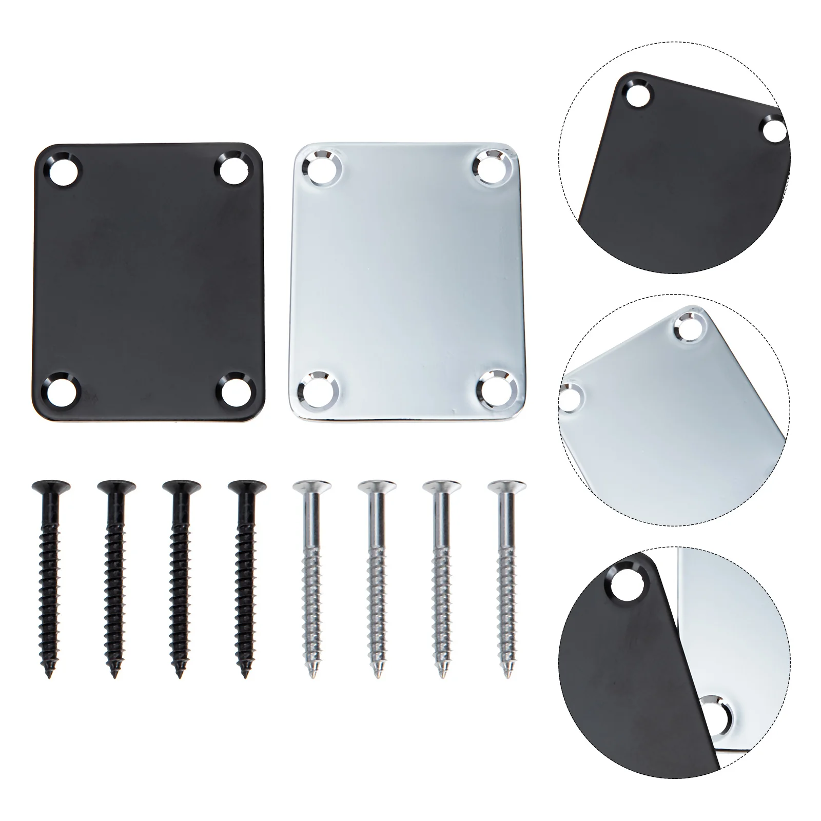 

4 set Electric Guitar Neck Plate Replacement Stainless Steel Metal Connecting Board For Bass Guitar Part Accessories