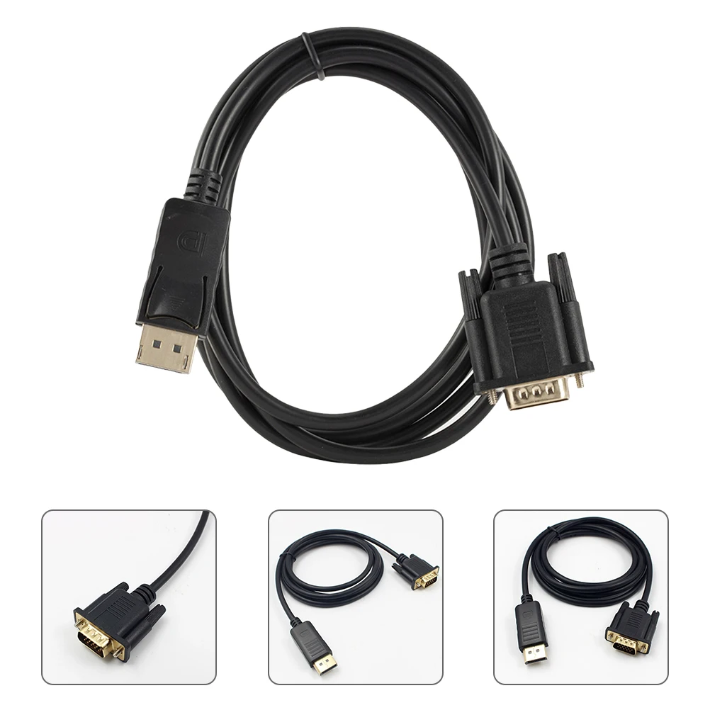 

1.8M To Vga Cable Male Male Displayport To Vga Adapter For Monitor Projector Gold Plated High Definition Video Transfer Cord