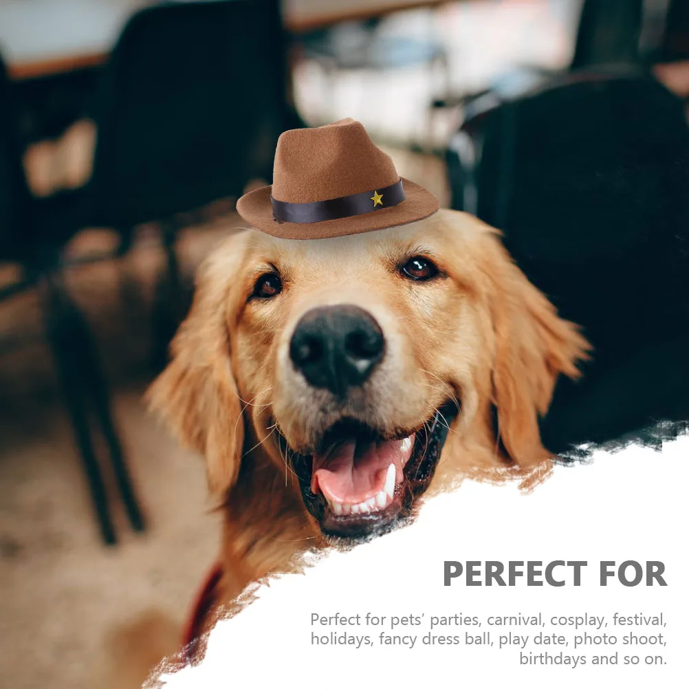 

Hat Pet Five-pointed Star Cowboy Cat Polyester Puppy Dog Sun Hats for Small Dogs