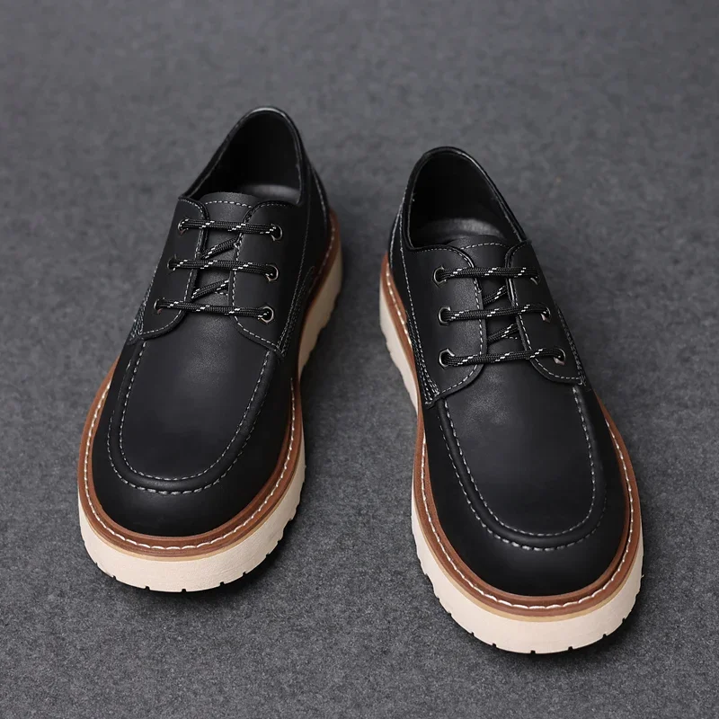 Men Casual Shoes outdoor lace up fashion Leather Shoe outdoor Shoes Zapatos Casuales Hombres oxfords Men leather Shoes