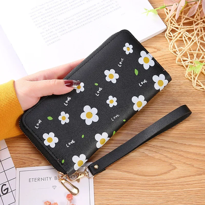 

Flower Print Women Long Wallets PU Leather Large-Capacity Zipper Purse Mobile Phone Clutch Money Bag ID Credit Card Holder