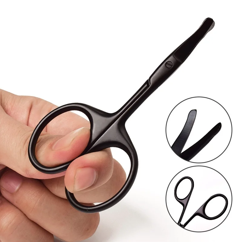 

Stainless Steel round Head Small Scissors Manual Eyebrow Trimming Scissors Beard Beauty Scissors Vibrissac Scissors