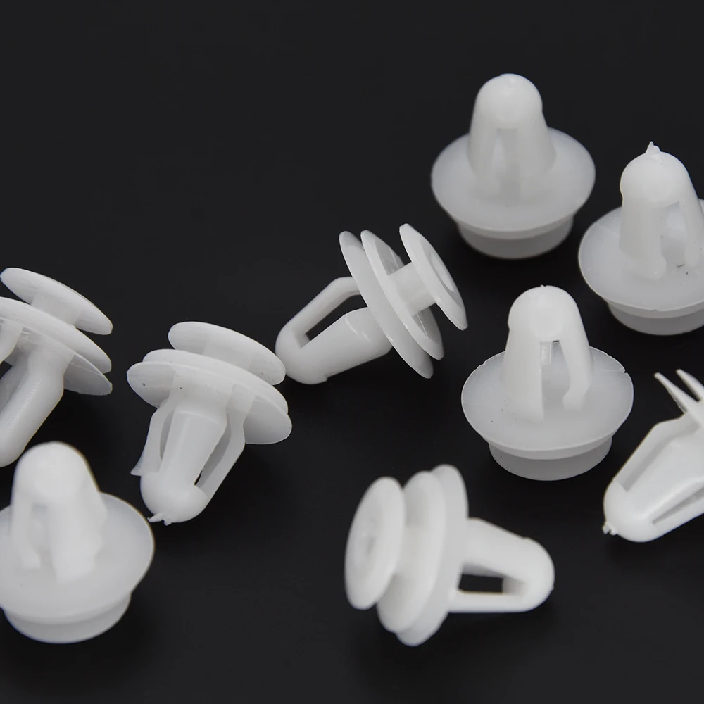 Universal 50Pcs 8mm Car Bumper Clips Fastener Rivet Retainer Push Engine Cover Car Door Trim Panel Clip Fasteners Fit for Toyota