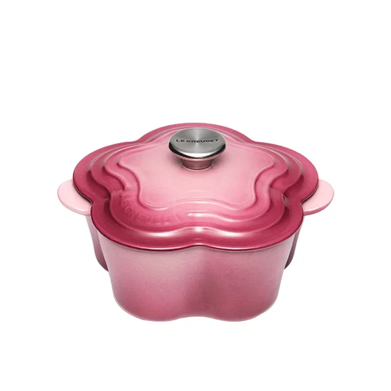 Flower-shaped Kitchen Stew Pot Soup Braised Enamel Cast Iron Cooking Pots Multi-functional Integrated Pot Kitchenware Gift