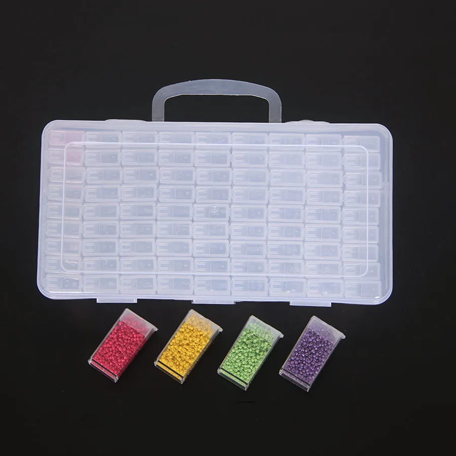 81pcs Diamond Painting Tools Accessories Beads Container Kits Storage Organizer Stone Storage Convenience Box with 100pcs sticke