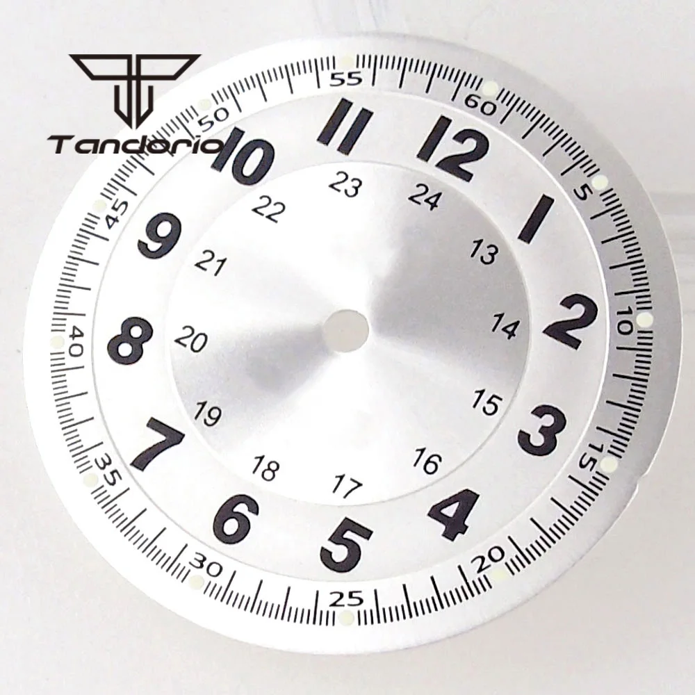 tandorio 36 mm gebürstetes 20-Bar-Tauchfliegeruhrengehäuse aus Edelstahl + 29 mm Zifferblatt + Zeiger, passend für NH35 NH36 NH34 ETA2824 PT5000 ST2130 Uhrwerk 9