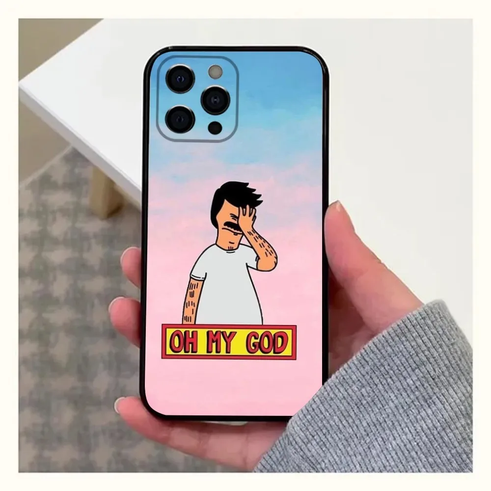 Anime B-Bobs-e Burgers Phone Case For Apple iPhone 15,14,13,12,11,Pro,X,XS,Max,XR,Plus,Mini Soft Black Cover