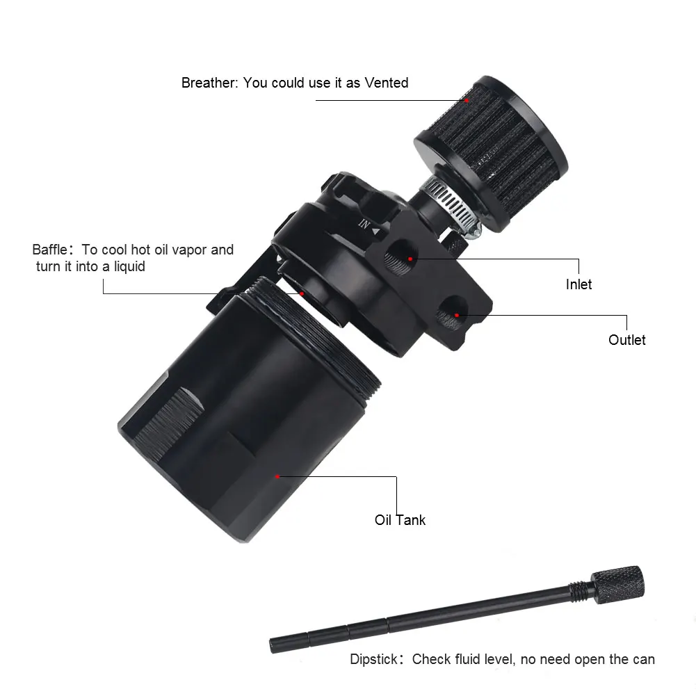 خزان عالمي لصيد الزيت مع فلتر للتنفس ، طقم خزان محير من الألومنيوم ، إكسسوارات سيارة ، ، ، من من من من من من من من #3