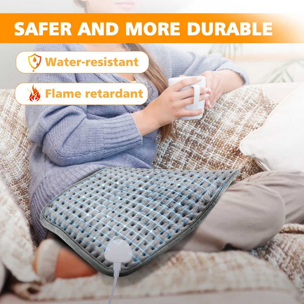 58*29cm Electric Heating Pad 9 Gears Adjustable Temperature Body Warm Blanket with Timing Function for Home Office Bedroom