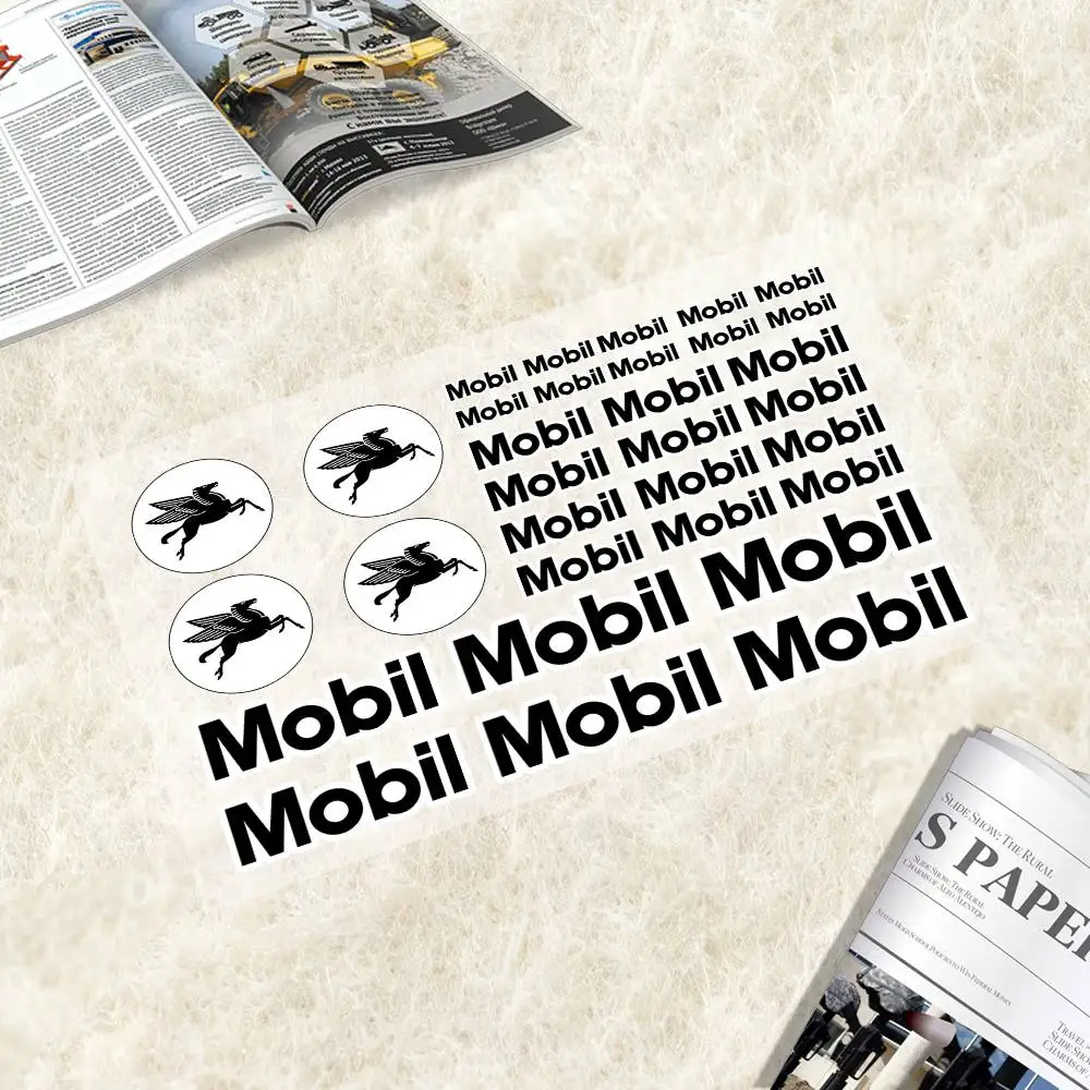 

Черная японская наклейка Mobil для мотоцикла, светоотражающая наклейка для кузова мотоцикла, наклейка на шлем