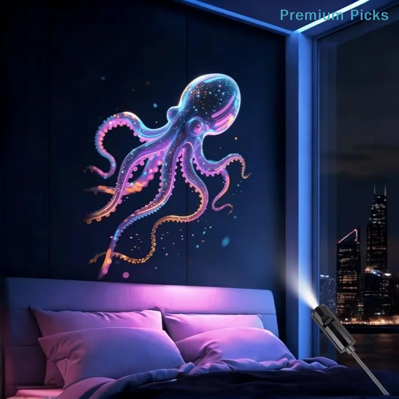 portableUSB Animal Pattern Projection Light Dazzling RGB Colorful Night Lamp for Kids Bedroom Home Atmosphere Decoration
