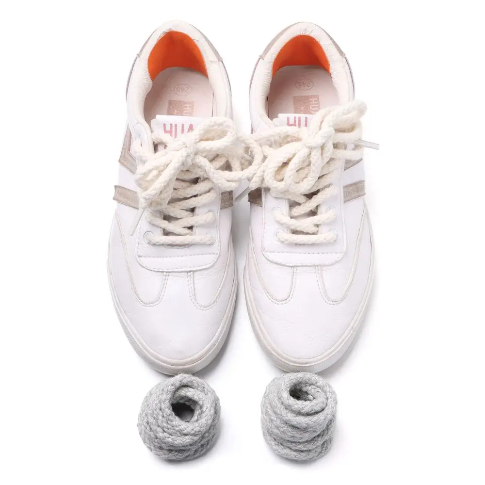 Board Shoes Cross Braiding Strap Shoestrings Sneakers Laces Bright Strings Round Shoe Laces Linen Cotton ShoeLaces