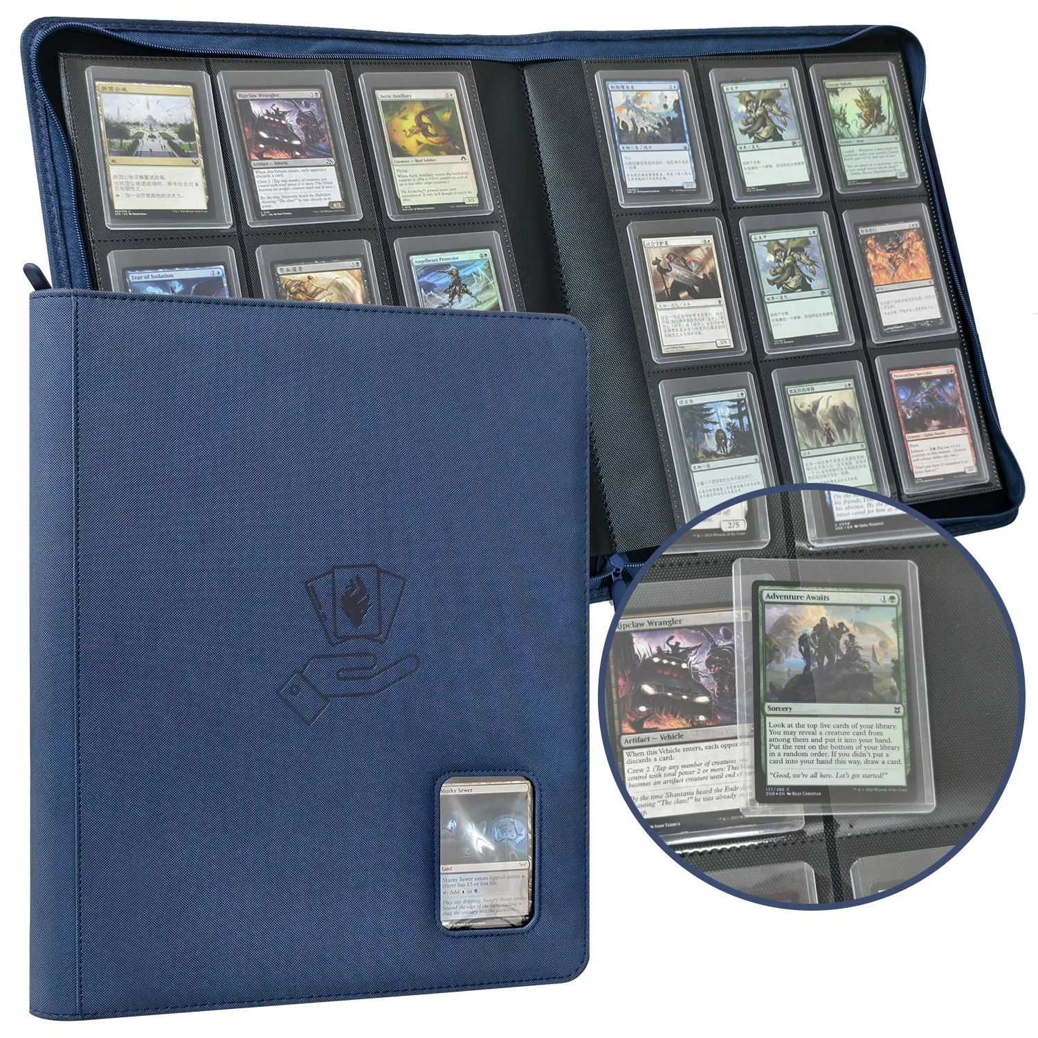 Toploader-binder, geschikt voor 360 toplader, 9-pocket toploader-binder voor 3" x 4" stijve kaarten, Toploader-kaartbinder voor hard plastic