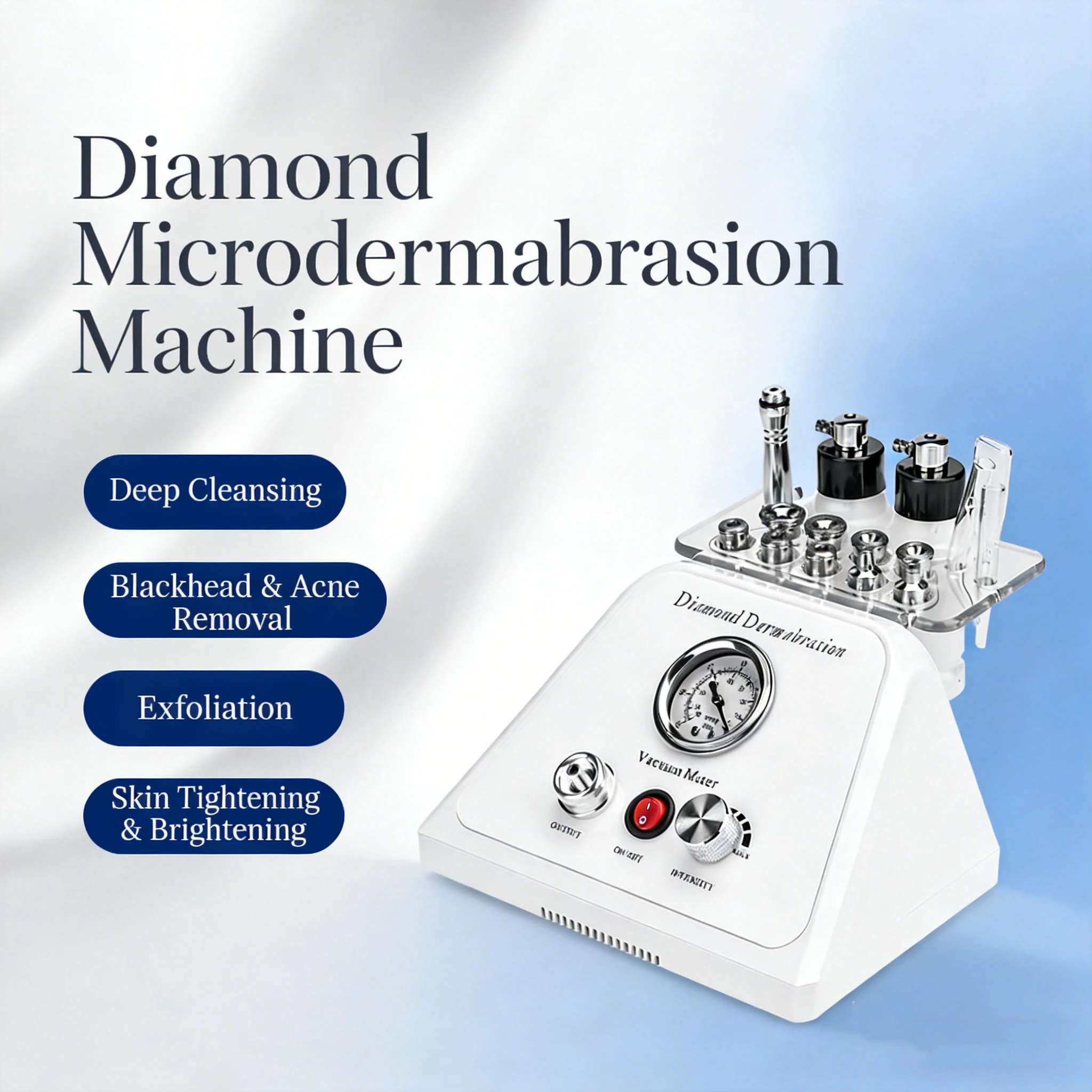 3-in-1 Diamond Micro Carving and Grinding Machine for Blackhead Absorption, Skincare Micro Carving, Keratin Removal, and Dead Sk