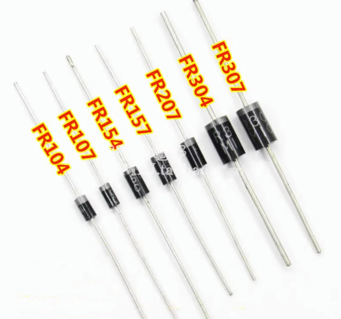 50pcs In-line FR107 FR154 FR157 FR207 FR304 FR307 Fast recovery diode