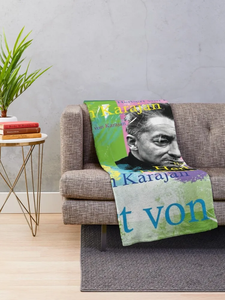 Herbert von Karajan Portrait Throw Blanket Soft Big wednesday For Sofa Thin Custom Blankets