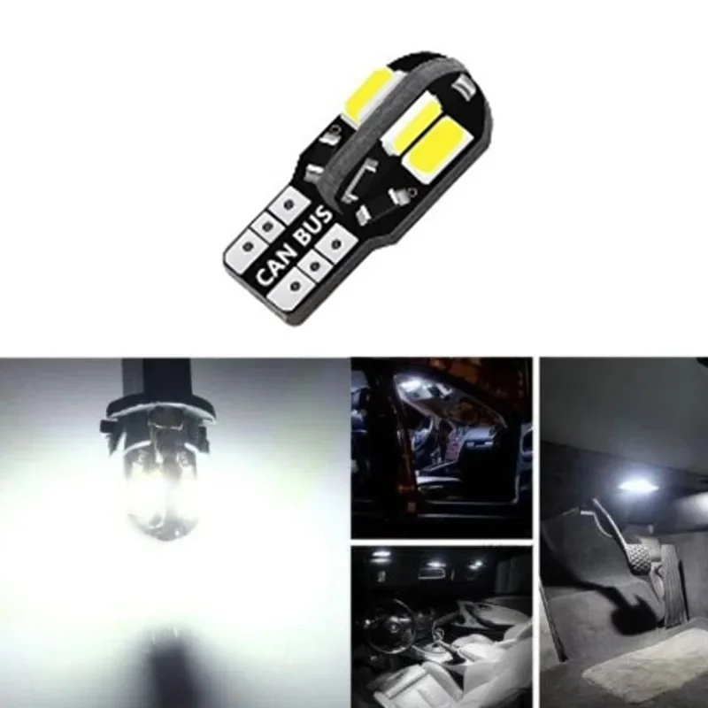 T10 Led Car Interior Bulb Canbus Error Free T10 White 5730 8SMD LED 12V Car Side Wedge Light White Lamp Bulb Car Styling