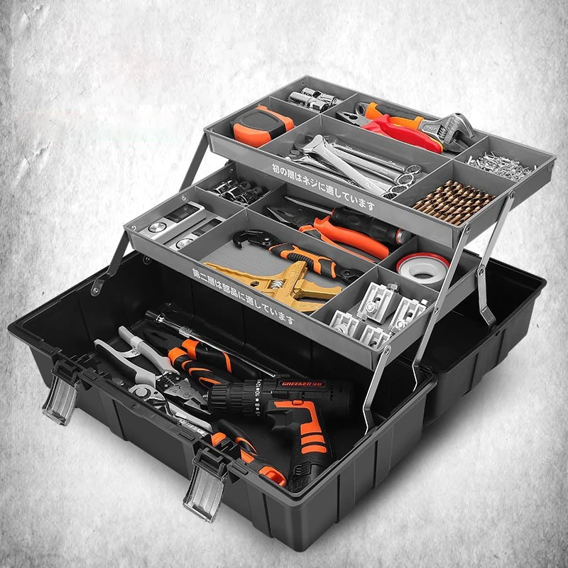 Plastic Folding Tool Organizer Box Multifunctional Portable Electrician Special Tools Storage Boxes Hardware Repair Accessories