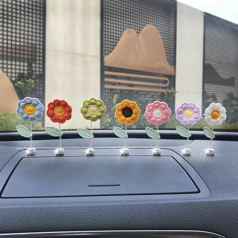 

Car Decoration Car Window Side Cute Flower Ornament Auto Interior Dashboard Accessories Interior for Girls Gifts Drop