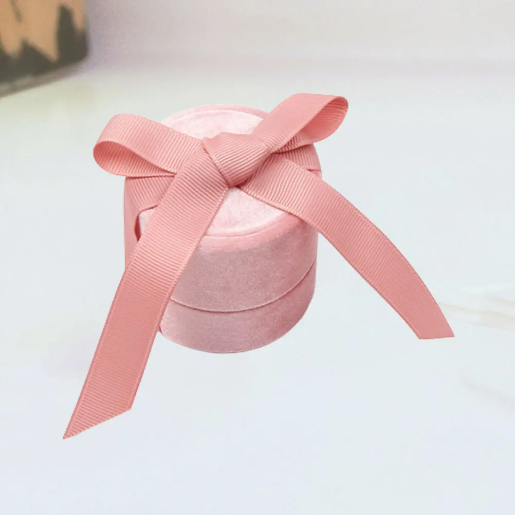 خاتم مجوهرات وردي مقاس L حقيبة تخزين مدمجة للنساء اقتراح زفاف عيد الحب هدية منظم صغير حاوية مجوهرات