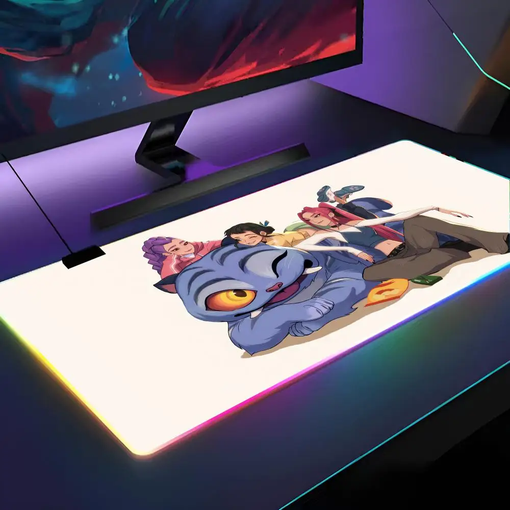 

KPop D-Demon H-Hunters коврик для мыши RGB с подсветкой коврик для мыши коврик для ноутбука коврик для мыши ноутбук геймер компьютерный стол игровые аксессуары