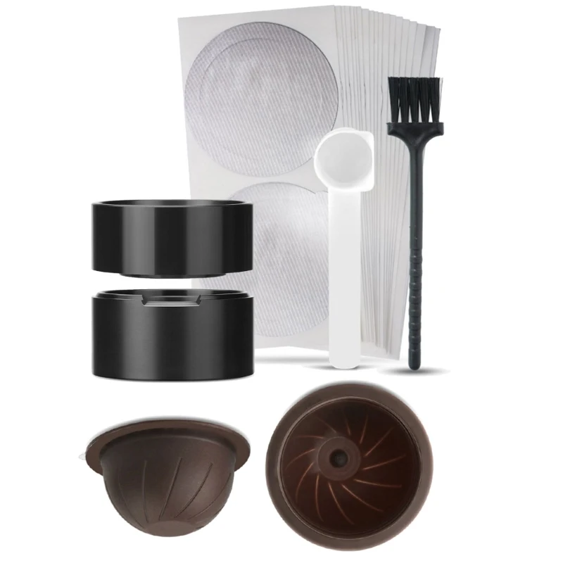 Coffee Pods Refilling Set Coffee Pods Filler Plastic Texture Refilling Device for Coffee Machines with Sealable Lids